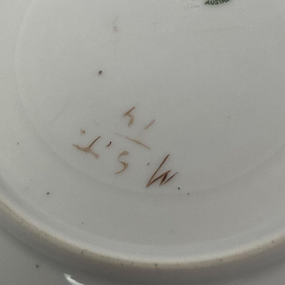 Vintage Tea Cup Saucer Moritz Zdekauer Austria Hand Painted Elegant Blue Floral - Picture 8 of 15